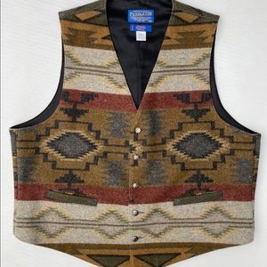Pendleton Ropa Western Aztec Wool Vest